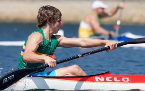 Image of Dylan Littlehales in action while taking part in para-canoeing