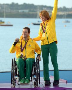 Daniel Fitzgibbon & Liesl Tesch (AUS) GOLD Sailing : Skud 18 (Two-person keelboat) Weymouth and Portland (Thursday 6 Sept) Paralympics - Summer / London 2012 London England 29 Aug - 9 Sept © Sport the library / Jeff Crow