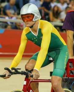 Michael Gallagher (AUS) waiting for the start of his qualifying session for the Men's Individual C5 Pursuit, Track Cycling (Sat 1 Sep) - Velodrome,Paralympics - Summer / London 2012, London, England 29 Aug - 9 Sept , © Sport the library/Greg Smith