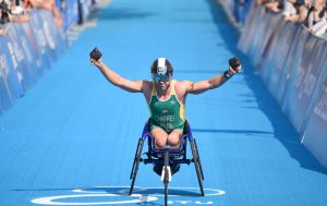 An image of Bill Chaffey during a para-triathlon event