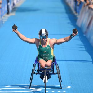 An image of Bill Chaffey during a para-triathlon event