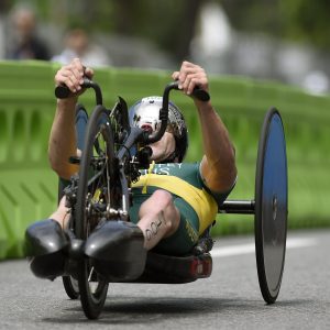 An image of Bill Chaffey in action during para-triathlon