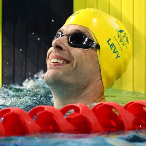 An image of Matthew Levy in the pool