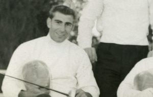 An old black and white picture of Frank Ponta
