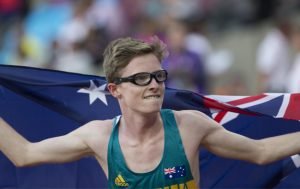 Male para-athlete with Australian flag