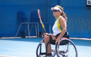 Female wheelchair tennis player