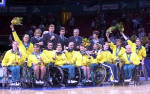  Australia’s women’s wheelchair basketball team, the Gliders with Silver medal
