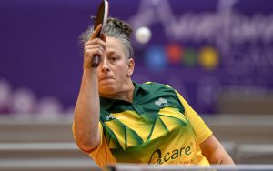 Image of an Australian female Para-table tennis player in a wheelchair