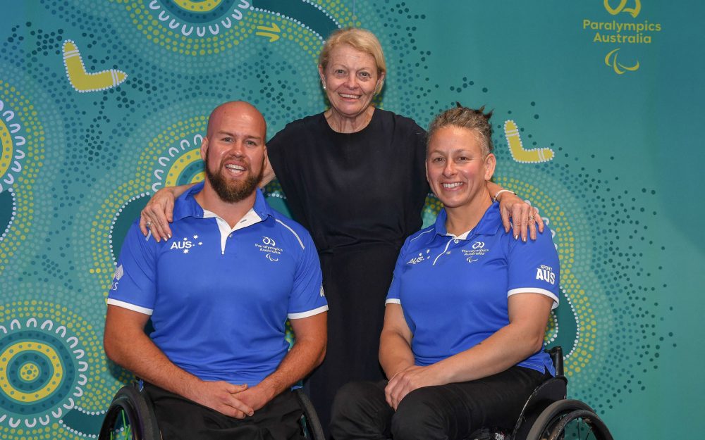 Australian Paralympian Ryley Batt and Danni Di Toro pictured with Paralympics Australia CEO Lynne Anderson