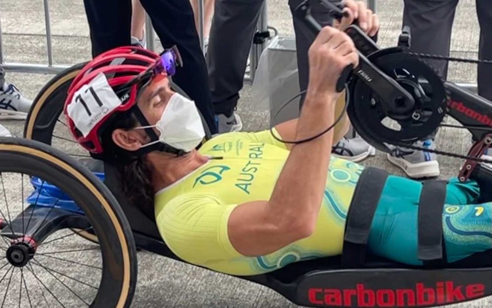 Australian cyclist Grant Allen on the start line