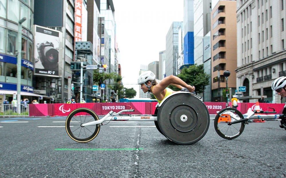 Australian Paralympian Madison de Rozario competing in the marathon