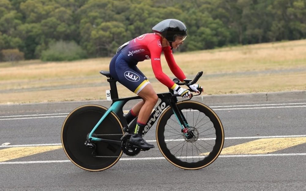 Australian Paralympian Meg Lemon competing in road Para-cycling