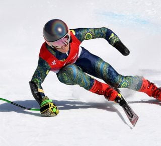 Australian Paralympian Mitch Gourley in action at Beijing 2022
