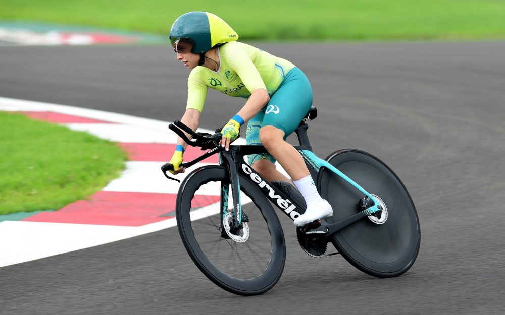 Australian Paralympian Paige Greco cycling