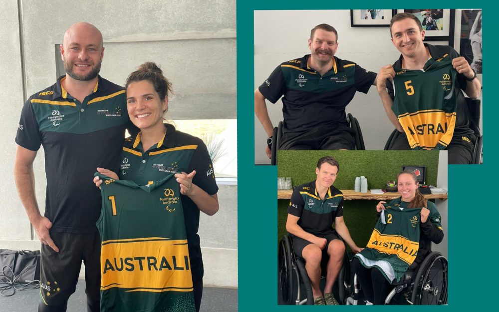3 players are presented with their first Australian Steelers wheelchair rugby team jersey