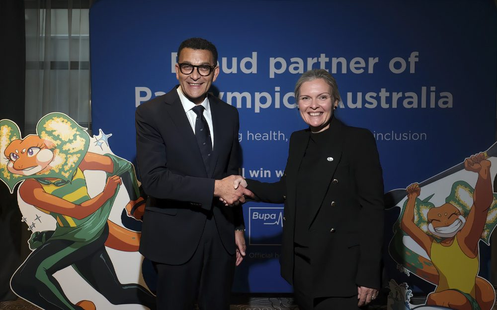 Bupa Asia Pacific CEO Hisham El-Ansary with Paralympics Australia CEO Catherine Clark