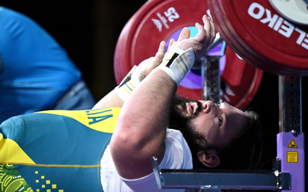 Australian Para-powerlifter Ben Wright in action.