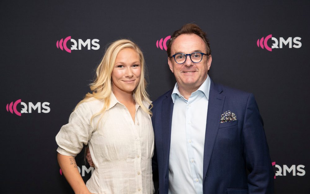Australian Paralympian Vanessa Low with QMS Chief Executive Officer John O’Neill.