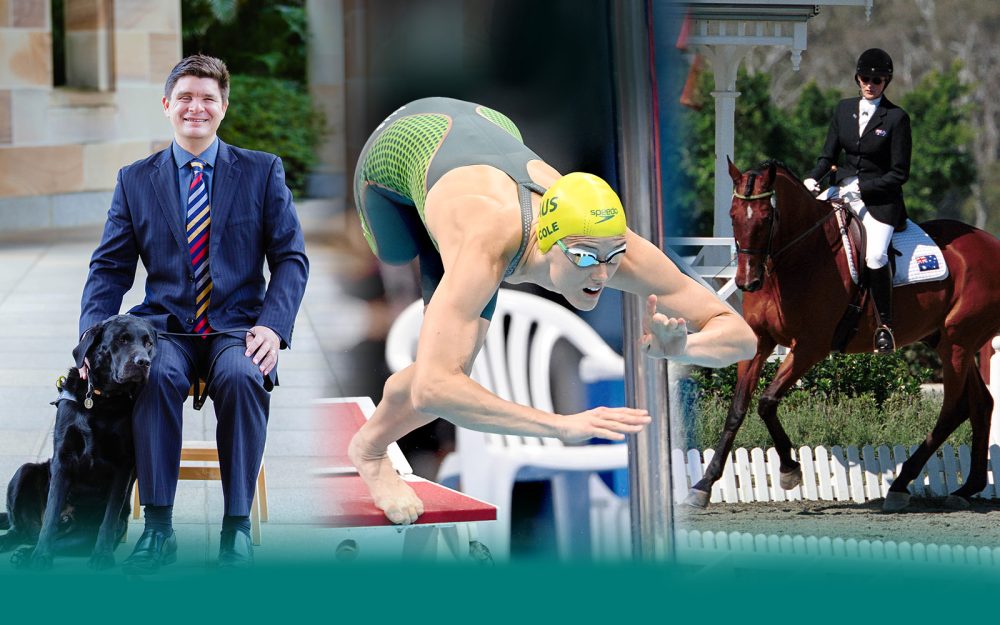 Australian Paralympians Professor Paul Harpur, Ellie Cole and Sue-Ellen Lovett