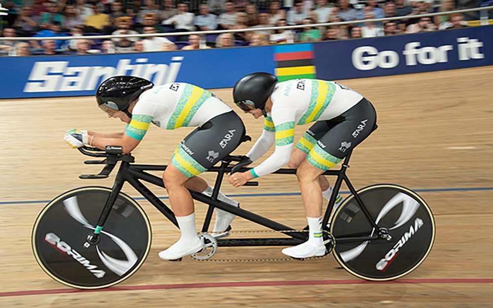 Australian Para-cyclists competing.