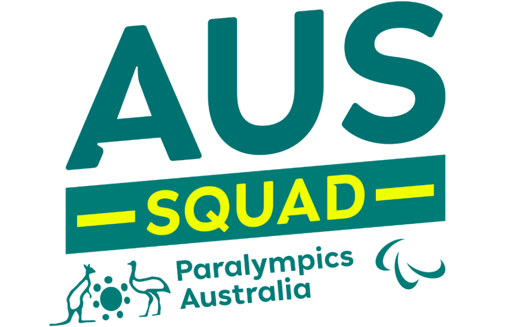 AUS Squad logo with Paralympics Australia logo underneath