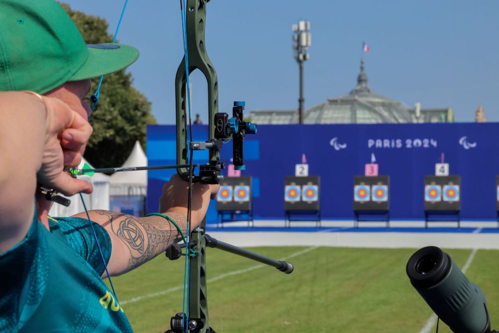 Para-archer Jono Milne takes aim at the Paris Paralympic Games.