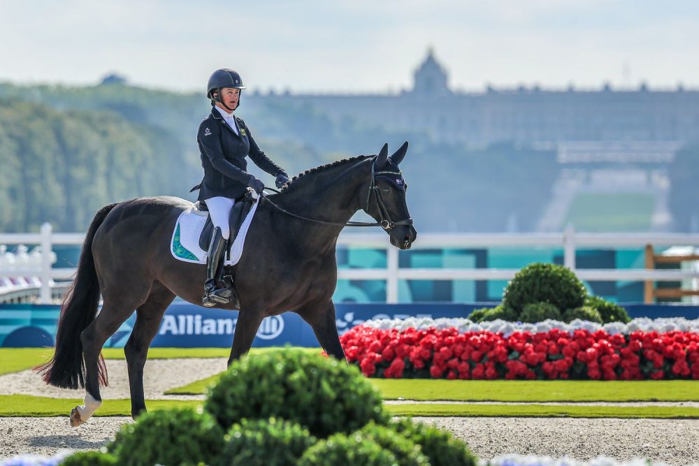 Dianne Barnes and horse 'Sorena' cpmpete on Day 7 of the Paralympic Games.