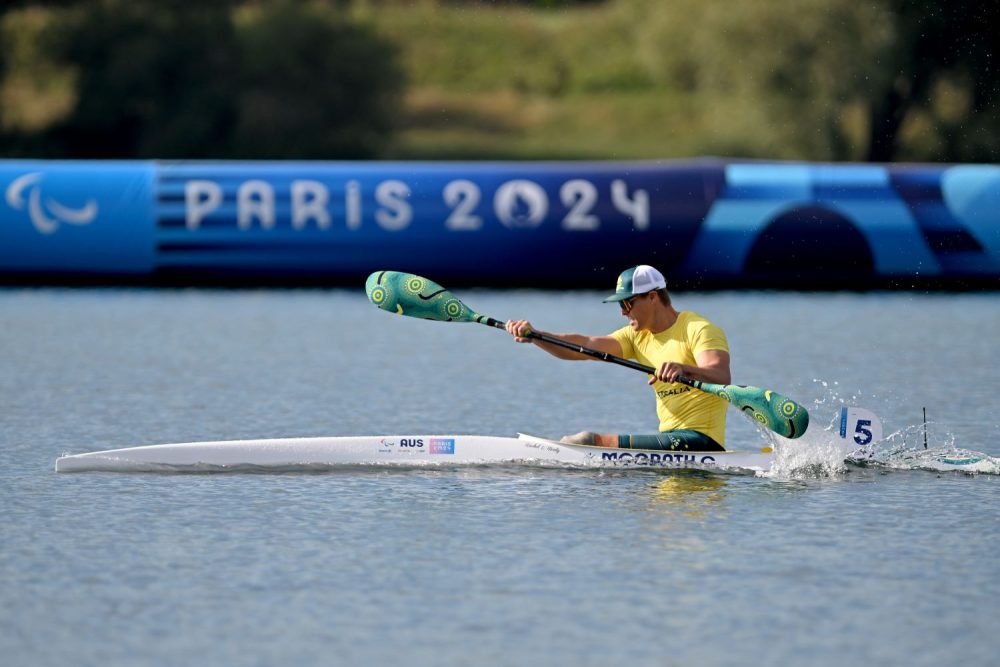 Curtis McGrath on Day 1 of Para-canoe competition in Paris.
