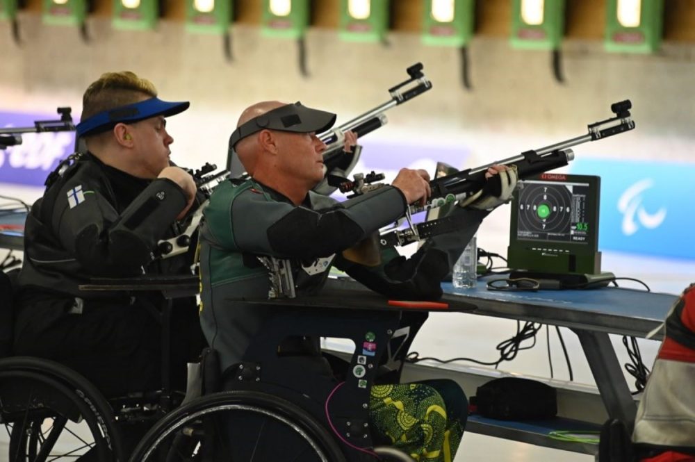 Para-shooter Anton Zappelli on Day 4 of the Paris Paralympic Games.
