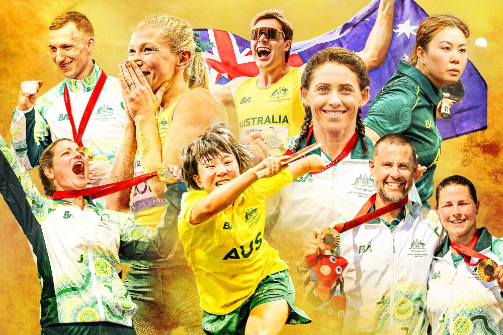 Montage of Korey Boddington, Emily Petricola, Vanessa Low, Qian Yang, James Turner, Lauren Parker, Lina Lei, Jed Altschwager and Nikki Ayers against a gold coloured background