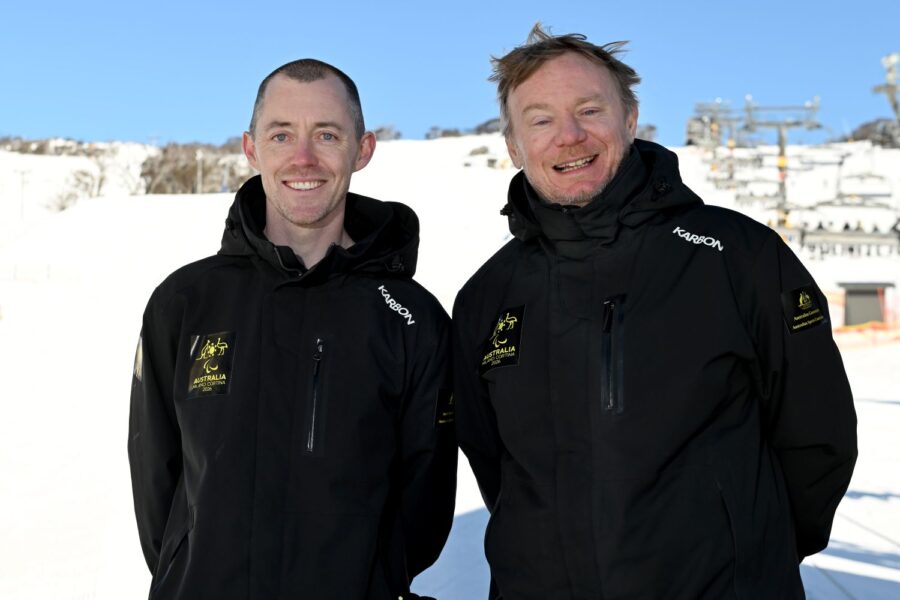 Newly announced Deputy Chef de Mission of the Australian Winter Paralympic Team Toby Kane, poses with Chef de Mission Ben Troy.